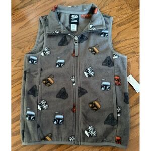 Star Wars Darth Vader Fleece Vest Boys Small 6-7 Gray NEW w/ Tags!